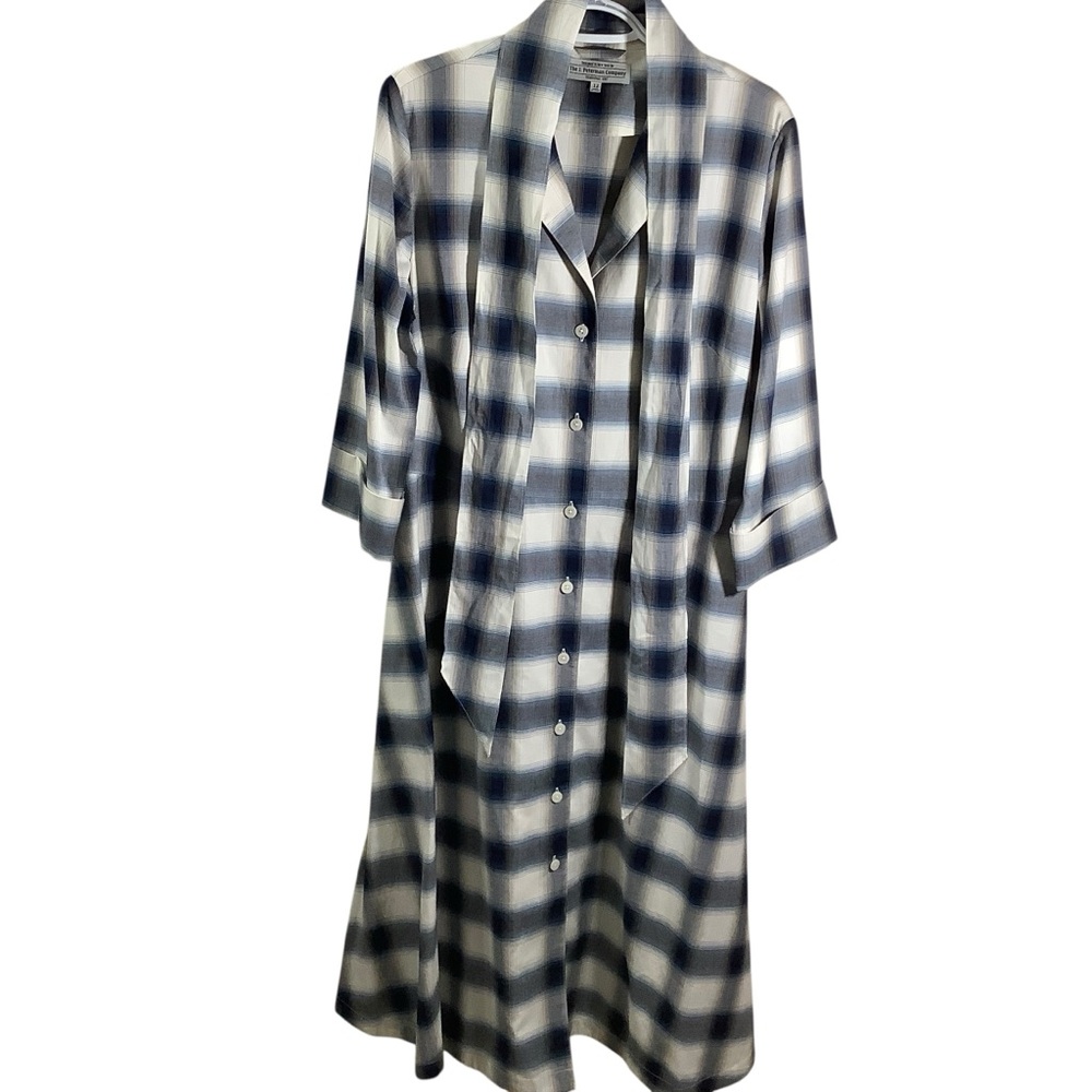 The J. Peterman Company Large Plaid Button-Down Dress